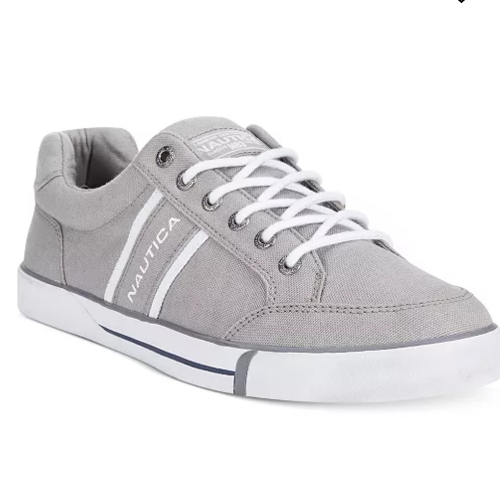 Size 9 New Nautica Men's Gray Casual Canvas Sneakers Hull